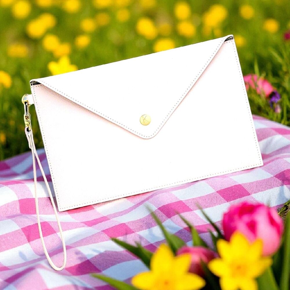 kikki.K Leather Envelope Clutch: Pink